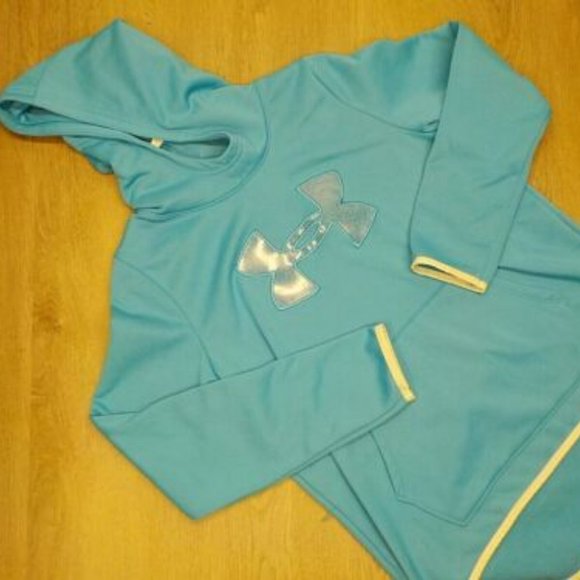 Girls Hoodie Under Armour ColdGear Loose Fit Big Logo Youth Fleece Sweatshirt XL - Picture 1 of 9